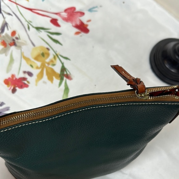 Dooney & Bourke Green and Brown Shoulder Bag with Leather Accents - Picture 6 of 16